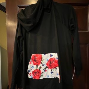 LuLaRoe Black Amber Hoodie with Rose Pocket